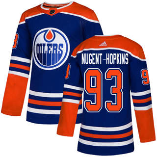 Men's Edmonton Oilers #93 Ryan Nugent-Hopkins Royal Blue Stitched NHL Jersey